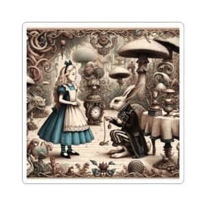 vintage alice in wonderland sticker, whimsical art stickers, fairy tale decor, laptop stickers, gift for book lovers