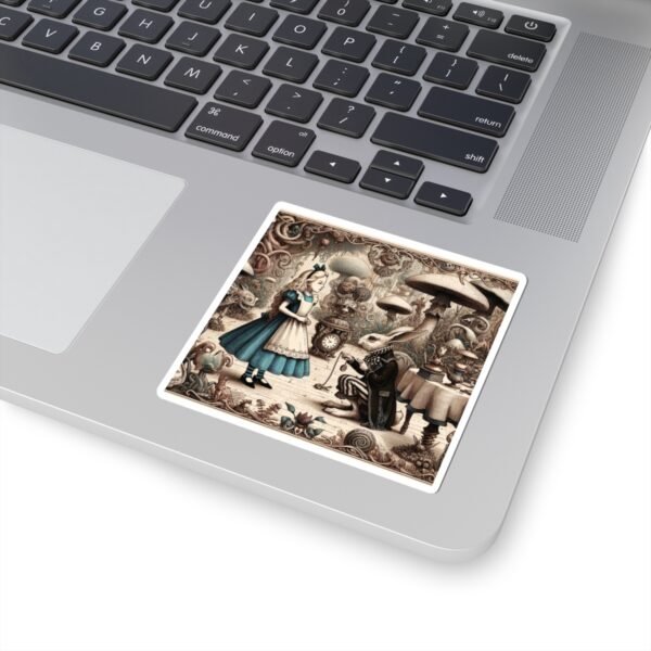 vintage alice in wonderland sticker, whimsical art stickers, fairy tale decor, laptop stickers, gift for book lovers